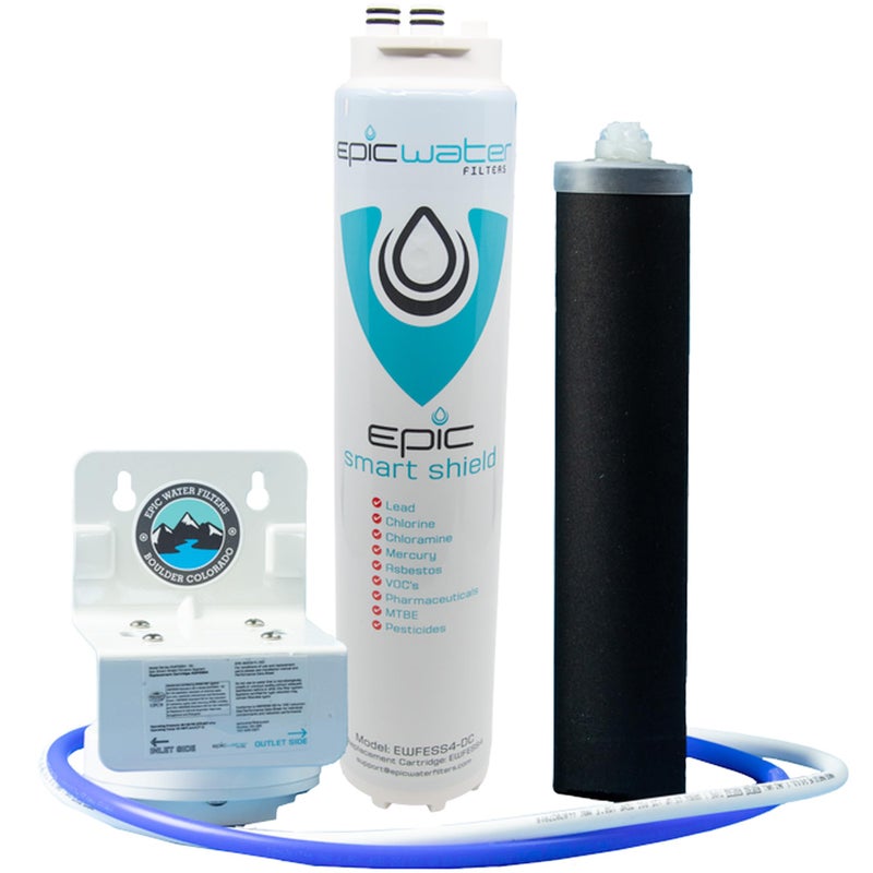 Epic Water Filters Smart Shield. Under Sink Water Filter, Inline NSF 53 Water Filter. Direct Connect DIY Install for Under Sink. Tap Water Filtration System. No Water Wasted - Image 1